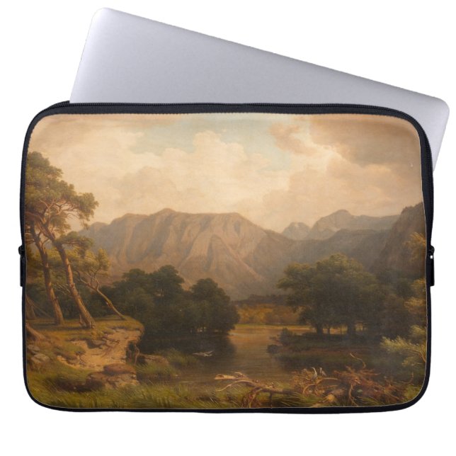 Capa Para Notebook Lago Mountain com Herons - Heinrich Funk (Frente)
