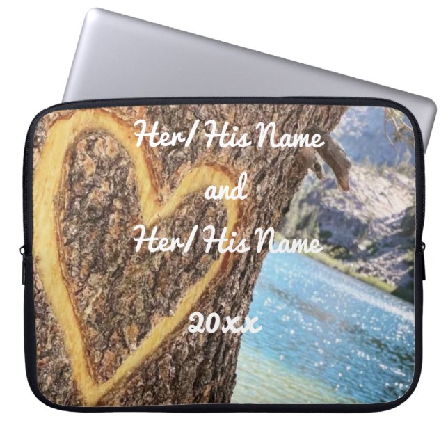 Capa Para Notebook Lago Tahoe Blue Water Tree Heart Love (Frente)