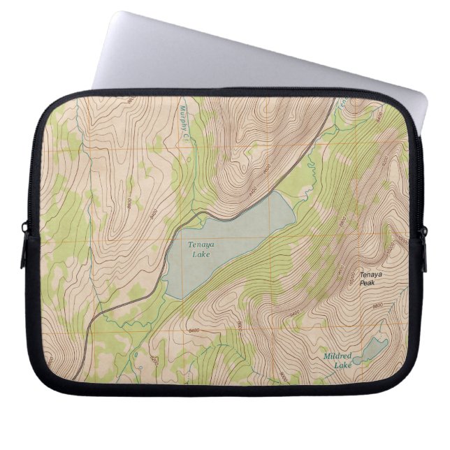 Capa Para Notebook Lago Tenaya, Mapa Topográfico de Yosemite (Frente)