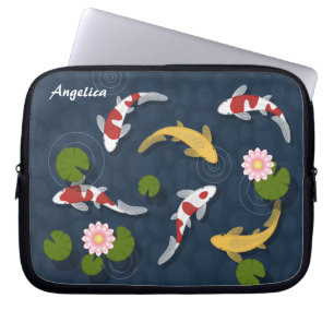Capa Para Notebook Lagoa de peixes de Koi do japonês