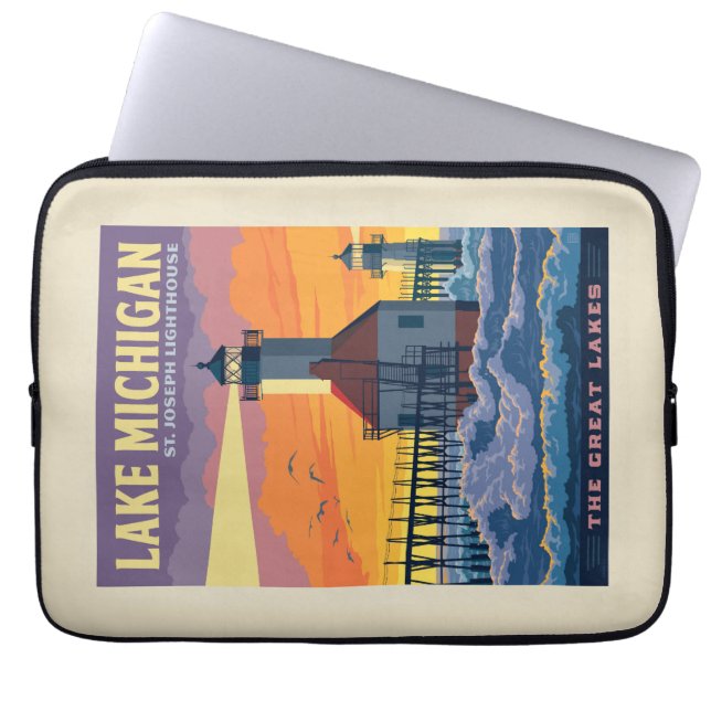 Capa Para Notebook Lagos excelente | Lago Michigan (Frente)