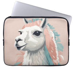 Capa Para Notebook Lama bonito com pele colorida na cabeça