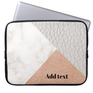 Capa Para Notebook Lama esfolada de Mármore de Couro Faux Marble Eleg