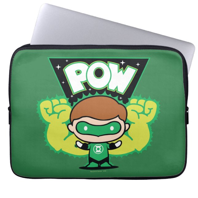 Capa Para Notebook Lanterna Verde Chibi Formando Punhos Gigantes (Frente)
