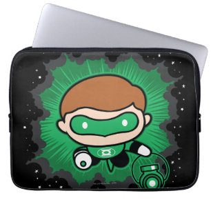 Capa Para Notebook Lanterna Verde Chibi Voando Através Do Espaço