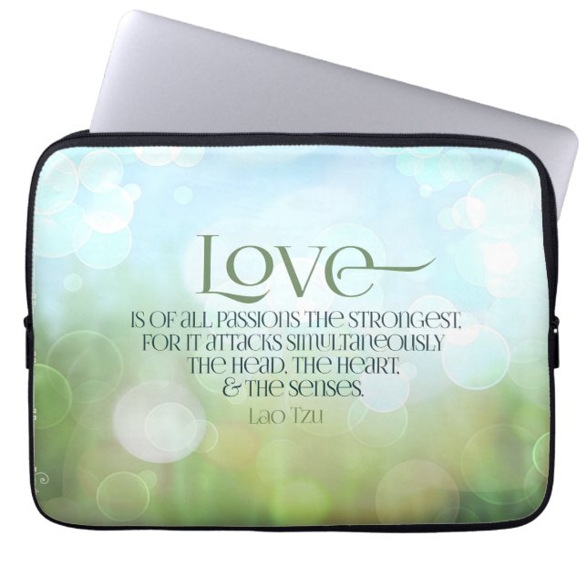 Capa Para Notebook Lao Tzu Citação Inspiracional "Amor" (Frente)