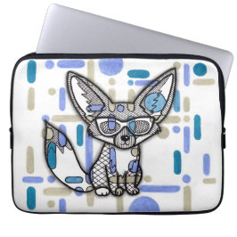 Capa Para Notebook Lapa Fennec Legal com Óculos de Sol Geométrico Azu