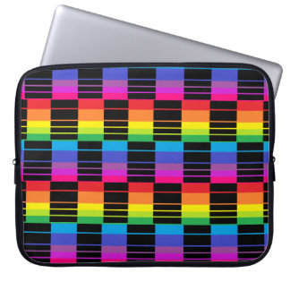 Capa Para Notebook Laptop Com Padrão De Xadrez Arco-Íris