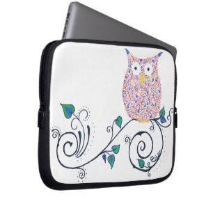 Capa Para Notebook Laptop da coruja de Swirly ou luva da tabuleta