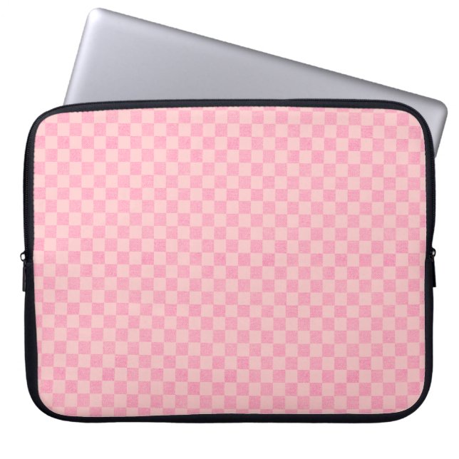 Capa Para Notebook Laptop da rosa claro do verificador (Frente)