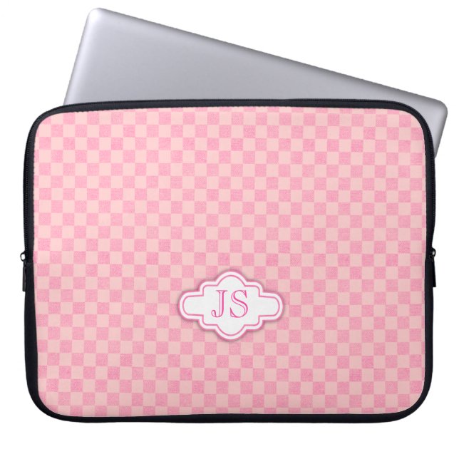 Capa Para Notebook Laptop da rosa claro do verificador (Frente)
