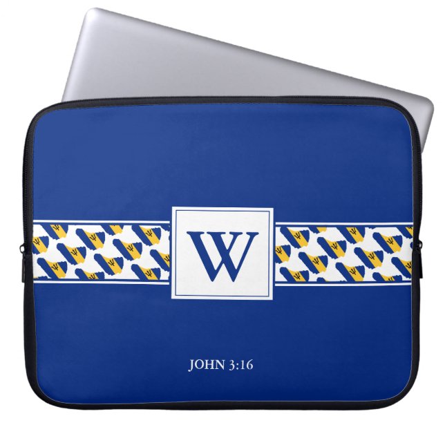 Capa Para Notebook Laptop de Bíblia cristã BARBADOS Monogramas (Frente)