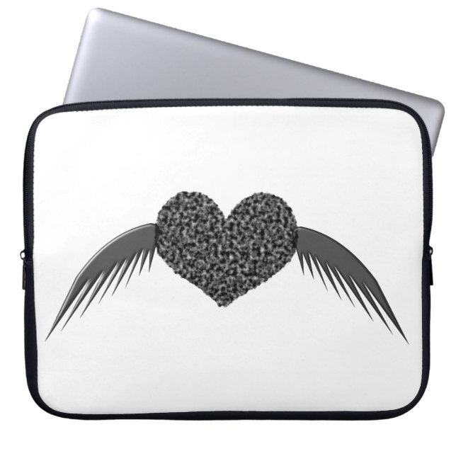 Capa Para Notebook Laptop de Coração com Ala Gótica (Frente)