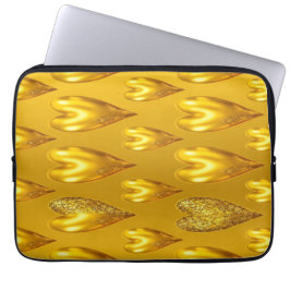 Capa Para Notebook Laptop de Luxe Dourado Hearts