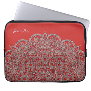 Capa Para Notebook Laptop De Mandala Branca Com