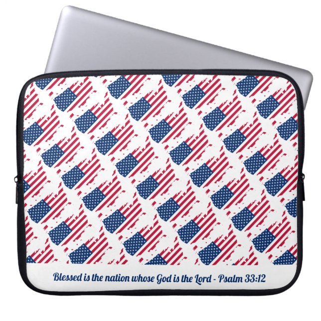 Capa Para Notebook LAPTOP de Nação Abençoada Cristã da AMÉRICA EUA (Frente)