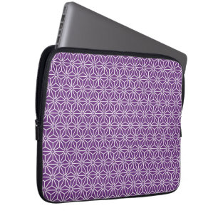 Capa Para Notebook Laptop de padrão do Vintage Purple Ayame Asanoha