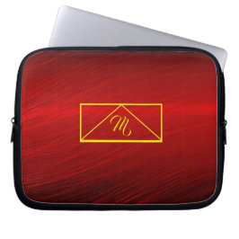 Capa Para Notebook Laptop do Monograma Ruby Red & Yellow