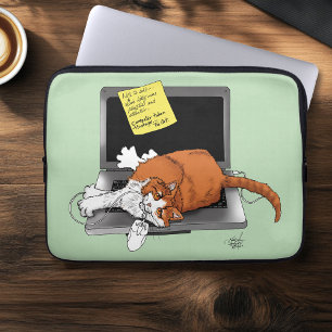 Capa Para Notebook Laptop Engraçado de Laranja Cat