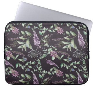 Capa Para Notebook Laptop Floral Puro e Preto