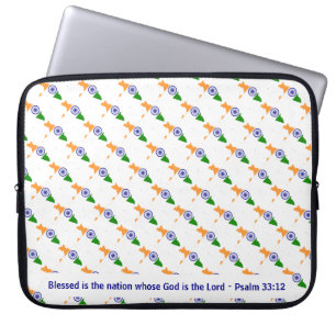 Capa Para Notebook LAPTOP Nação Abençoada INDIA Psalm 33:12
