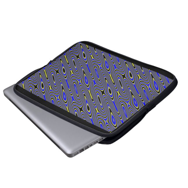 Capa Para Notebook Laptop Negra Azul E Amarelo (Frente Inferior)