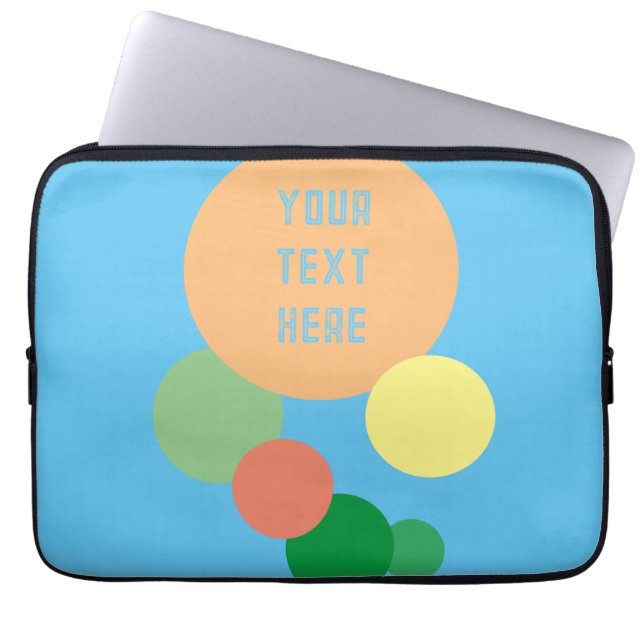 Capa Para Notebook laptop pastel arco-íris confete círculos nome (Frente)