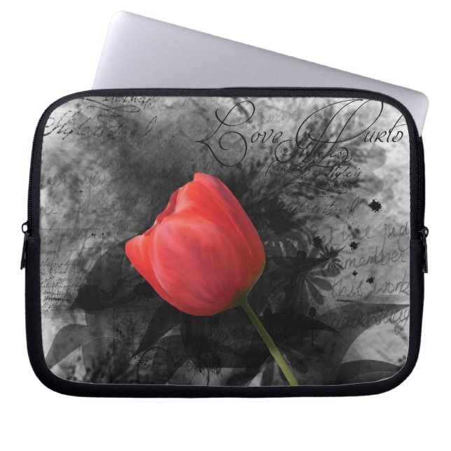 Capa Para Notebook Laptop Red Tulip (Frente)