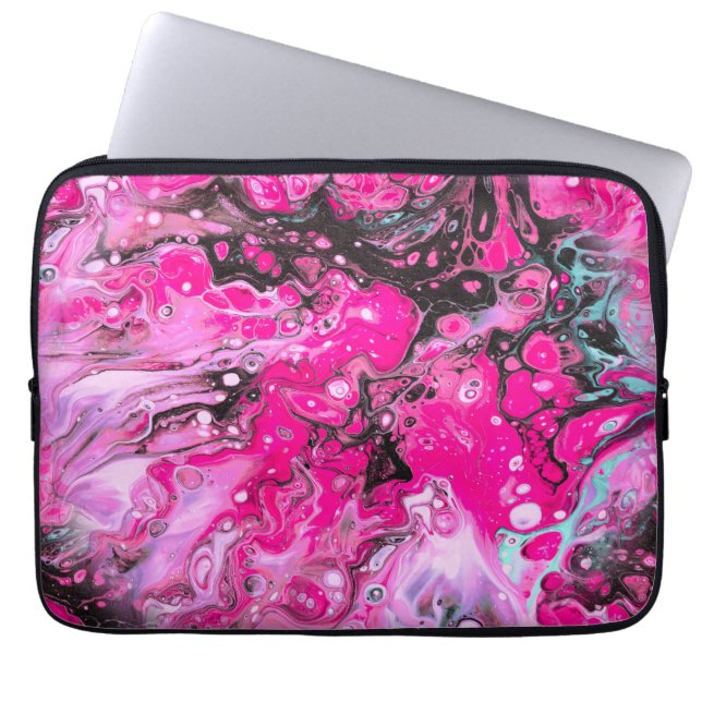 Capa Para Notebook Laptop rosa, preto e branco com Abstrato (Frente)