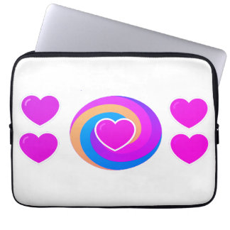 Capa Para Notebook Laptop Sleeve 15.5 and 13 inch Hearts and Rainbow
