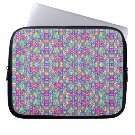 Capa Para Notebook Laptop sleeve with vibrant, symmetrical pattern 