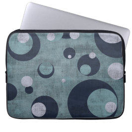 Capa Para Notebook Laptop Sleeves "Circle" Shabby Blue Var01 Vintage