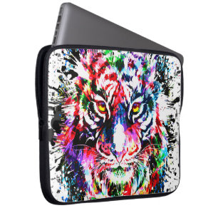 Capa Para Notebook Laptop Tiger Case Abstrato de desenho colorido