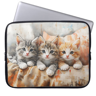 CAPA PARA NOTEBOOK LARANJA DE COR DE ÁGUA CUTA E MESA MARAVILHADA POR