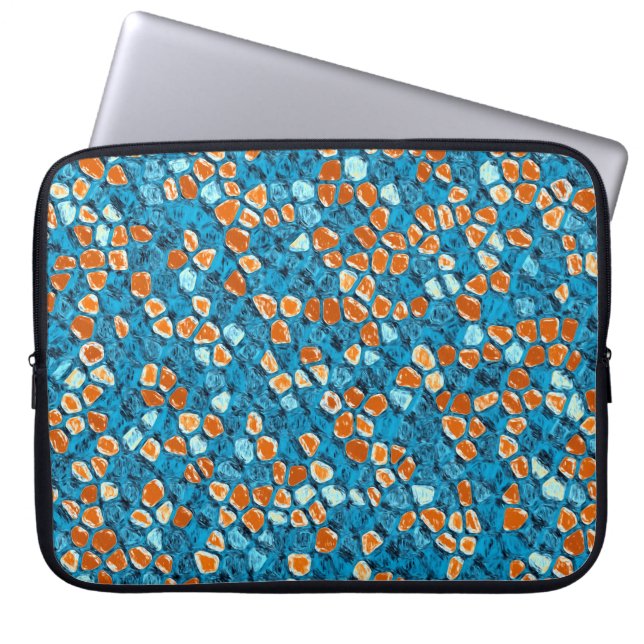 Capa Para Notebook Laranja e Azul (Frente)