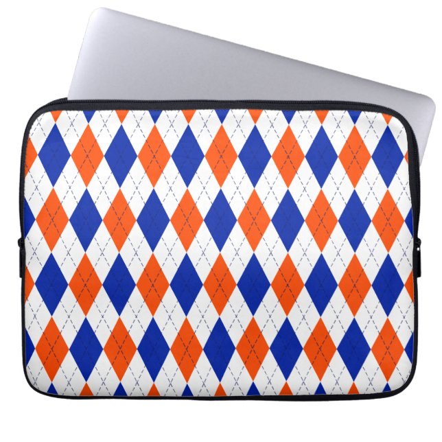 Capa Para Notebook Laranja e Blue Diamond Argyle (Frente)