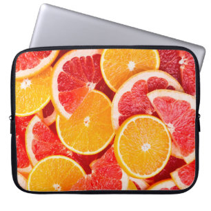 Capa Para Notebook Laranja fresco madura e fundo de toranja