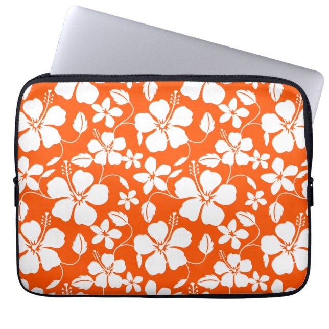 CAPA PARA NOTEBOOK LARANJA HAWAIIAN HULA (HIBISCUS) (Frente)