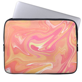 Capa Para Notebook Laranja Marble Laptop