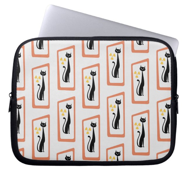 Capa Para Notebook Laranja moderna de Meio século de Gato de Schrödin (Frente)