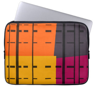 Capa Para Notebook Laranja Retro, Amarelo, Cinza, Abstrato Rosa