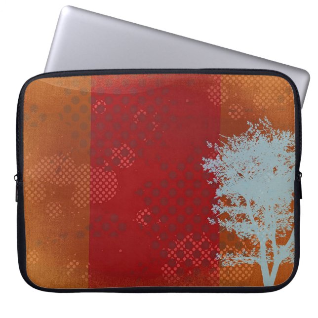 Capa Para Notebook Laranja Steampunk com Bolsa de laptop Abstrato (Frente)
