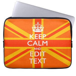 Capa Para Notebook Laranja Vibrante Mantenha Calmo Sua Tomada De Text