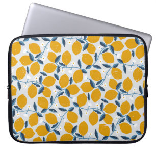 Capa Para Notebook Laranjas, tangerinas: padrão floral de vindima.