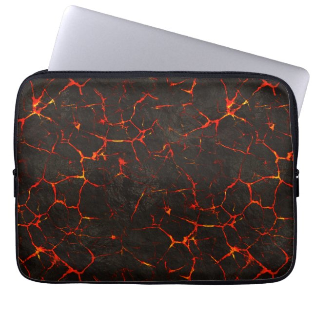 Capa Para Notebook Lava à terra derretida rachada do vulcão da rocha (Frente)