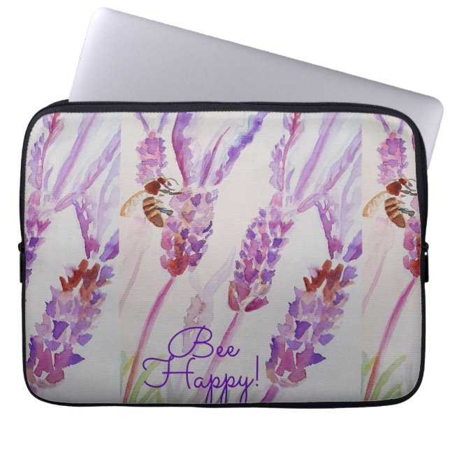 Capa Para Notebook Lavanda Bebê Feliz Flor Aquarela (Frente)