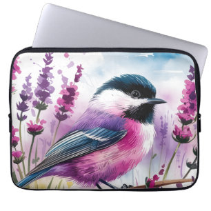 Capa Para Notebook Lavanda de aquarela e Frango