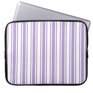 Capa Para Notebook Lavanda, púrpura e tiras de doces brancos