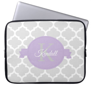 Capa Para Notebook Lavanda Quatrefoil Bolsa de laptop Personalizada