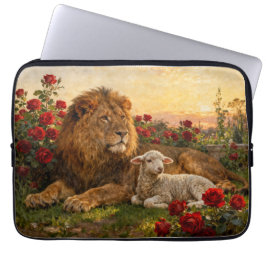 Capa Para Notebook Leão & Cordeiro nas Rosas